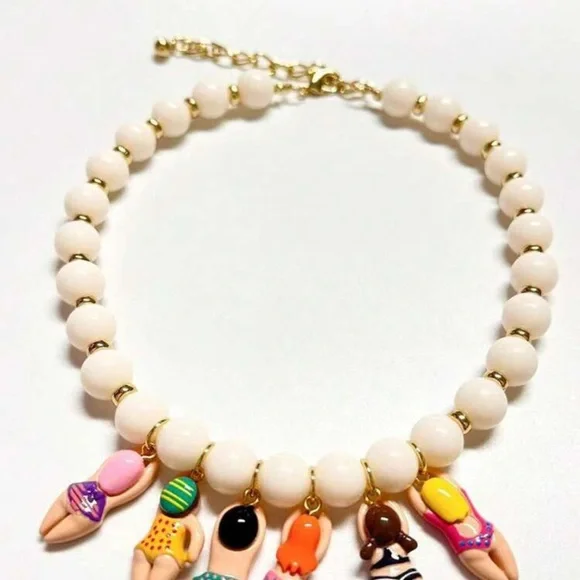New! Zara Swim Summer Beaded Charm Necklace (3049) NWOT - Picture 3 of 3
